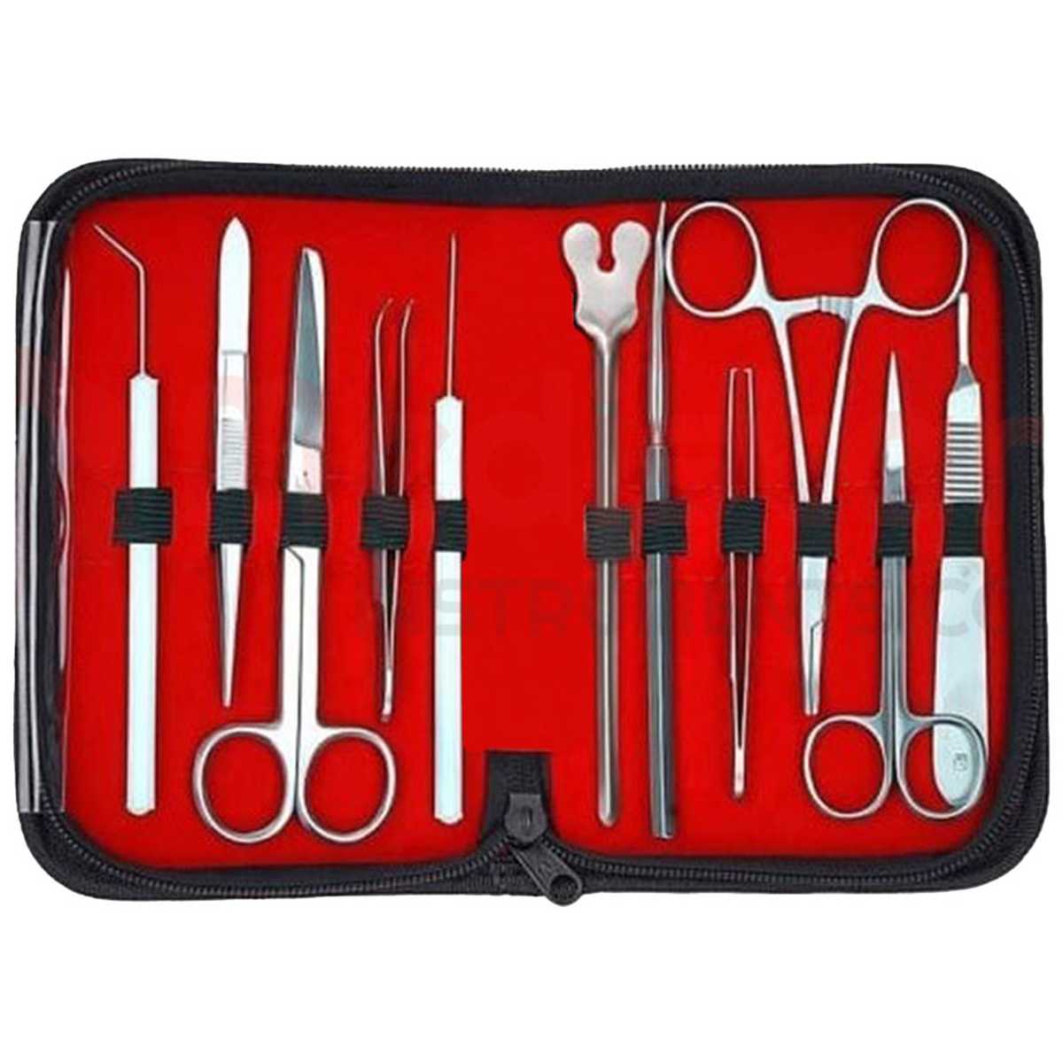 KIT DISSEZIONE IN ACCIAIO INOX AISI 202 PER ESERCITAZIONE – 11 pezzi