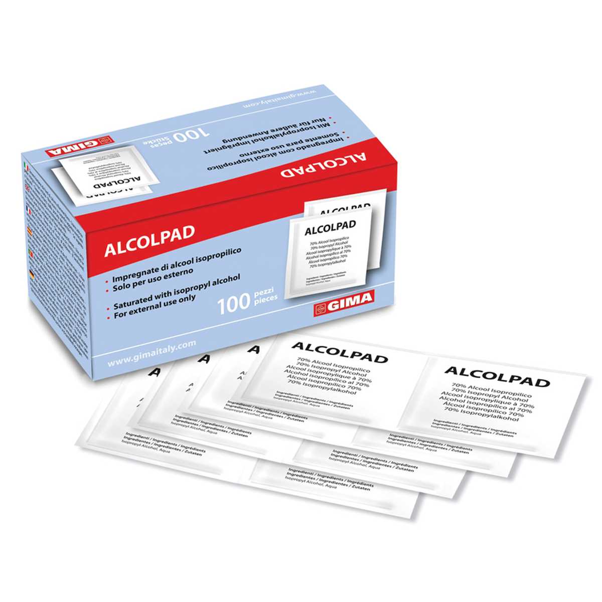 ALCOMED ALCOHOL PADS – scatola da 100 pads